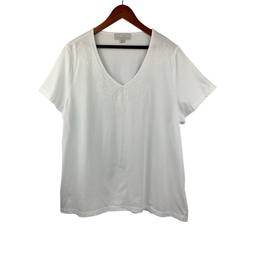 Women's Carolyn Taylor White Floral Shirt - Size 3, 100% Cotton